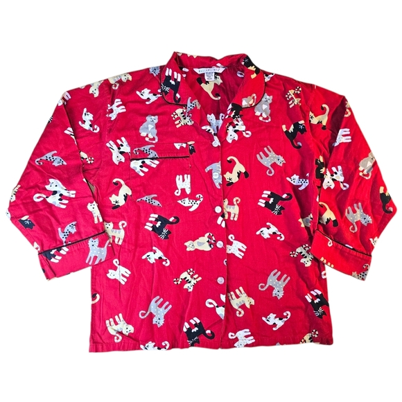 Bellepointe Cotton Pajama Set Red Button Down Sleepwear Medium ❤️ - Picture 4 of 15